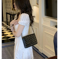 Elegant Hollow Out White Midi Dress Short Sleeve Clothes