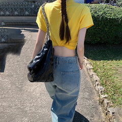 Retro High Waist Loose Wide Leg Jeans Women Streetwear