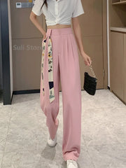 Suit Pants High Waist Wide-Leg Pants Trousers
