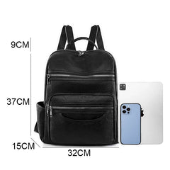 Genuine Leather Classic Backpack Travel Fashion School Bag