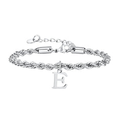 Men Twisted Rope Silver Color Link Chain Bracelets