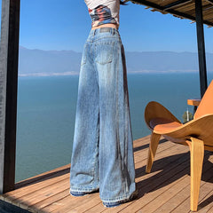 Baggy Jeans For Women Wide Leg Pants Blue Loose High Waist