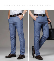 Suit Pants Men Straight Business Elegant Long Formal Trouser