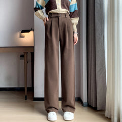 Thicken Woolen Casual Loose Full Length Chic Wide Leg Trousers