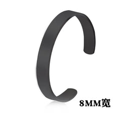 Classic Simple Open Adjustable Glossy Stainless Steel Bracelet