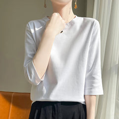 Short Sleeve T-Shirt Joker Cotton Cropped Sleeve Bottoming Shirt