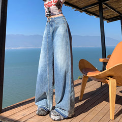 Baggy Jeans For Women Wide Leg Pants Blue Loose High Waist