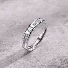 Adjustable 4mm Rings for Men Sparking Cubic Zirconia Stones