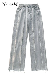 Fashion High Waisted Vintage Wide Leg Jeans Streetwear Casual Chic