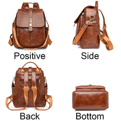 PU Leather Backpacks Designer Knapsack Large Capacity