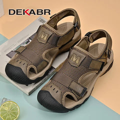 Fashion Casual Genuine Leather Mesh Lining Summer Sandals
