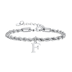 Men Twisted Rope Silver Color Link Chain Bracelets