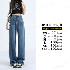 Thin Loose Straight High Waisted Pant Fashion Retro Casual Trousers