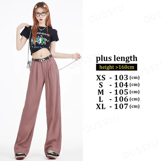 Cosy Lyocell Fabric Woman Jeans Loose Wide Leg Straight High Waist Fashion