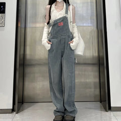 Denim Overalls for Women's Summer Clothes Baggy Jeans