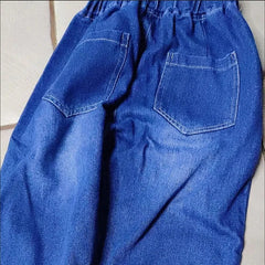 Drawstring Ankle-length Loose Jogger Jeans Solid Color Streetwear