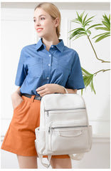 Genuine Leather Classic Backpack Travel Fashion School Bag