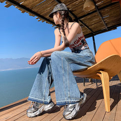 Baggy Jeans For Women Wide Leg Pants Blue Loose High Waist