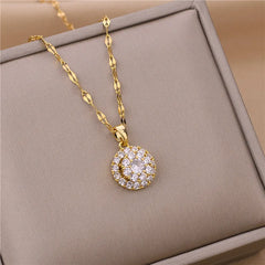 Fashion Gold Plated Lucky Rotatable Series Pendant Necklaces