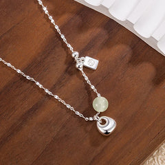 Trendy Fashion 925 Silver Pearl Simple Elegant Thin Chain Pendant Necklace