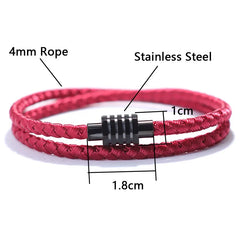 Mens Bracelet With Keel Rope Stainless Steel Magnetic C