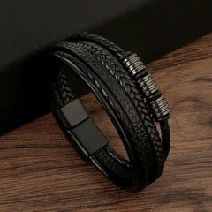 Multilayer Stainless Steel Insert Bracelet Viking Leather Bracelets