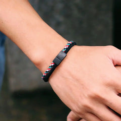 Fashion Mens Bracelet Bangle Black Stainless Steel Bohemia Style