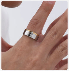 CZ Stones Row Wedding Rings Stainless Steel Finger Band