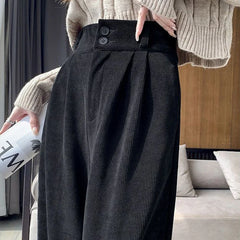 Women's Pants Winter Plus Velvet Wide Leg Pants Casual