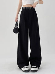 Women's Pants Casual High Waist Loose Straight Trousers