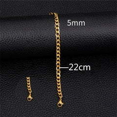 Double Chain Hollow Cross Pendant Stainless Steel Bracelet Fashion