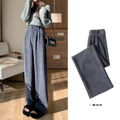 Women's Pants Winter Plus Velvet Wide Leg Pants Casual