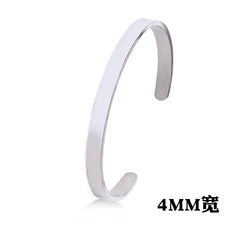 Classic Simple Men Open Adjustable Stainless Steel Bracelet