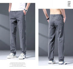 Summer Pants Men Casual Trousers Thin Zipper Pockets Sportswear
