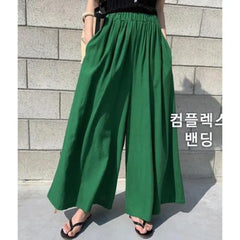 Summer Fashionable Pure Color Wide Leg Pants