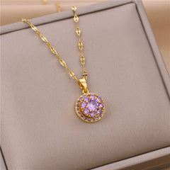 Fashion Gold Plated Lucky Rotatable Series Pendant Necklaces