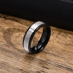 6mm Matte Surface Ring for Men Classic Stainless Steel