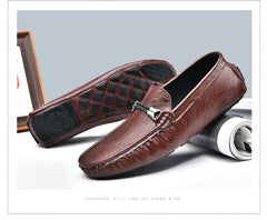 Men Casual Shoes Men Leather Loafers Soft Moccasins Non-slip Flats