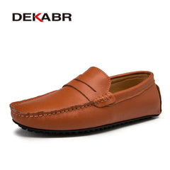 Big Size Men Loafers Real Leather Fashion Boat Shoes