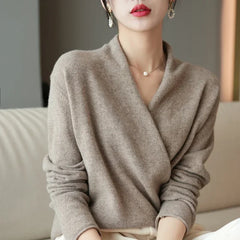 Sweater Knitted Pullover Clothes Casual V-Neck Warm Fashion Knit Tops