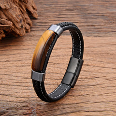 Bracelets Men's Jewelry Braided Leather Handmade Bangles