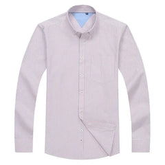 classic striped men's business casual long-sleeved shirt clothing