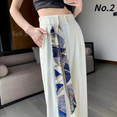 Suit Pants High Waist Wide-Leg Pants Trousers