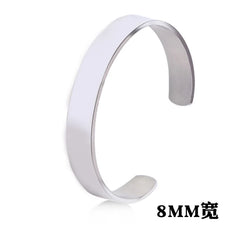 Classic Simple Open Adjustable Glossy Stainless Steel Bracelet