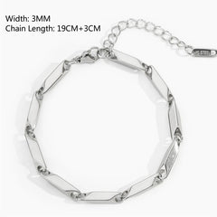 Double Chain Hollow Cross Pendant Stainless Steel Bracelet Fashion