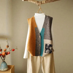 Fashion V Neck Loose Sleeveless Sweater Vest