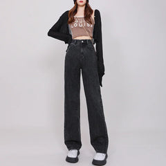 High Waisted Jeans Y2K Fashion Straight Leg Denim Pants