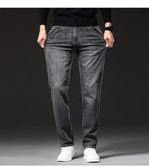 Plus Size Business Fashion Straight Jeans Classic Style