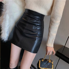 Mini Skirt Korean Fashion High Waist Wrap Hip A-line