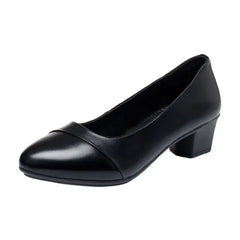 Shoes Women Mid Heel Office Lady Pumps Basic Square Heeled